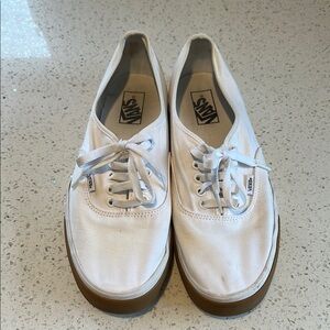 Men’s White Canvas Van Sneakers Classic Style